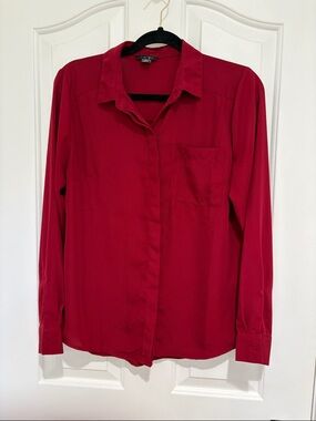 Amisu Red Button-Down Shirt